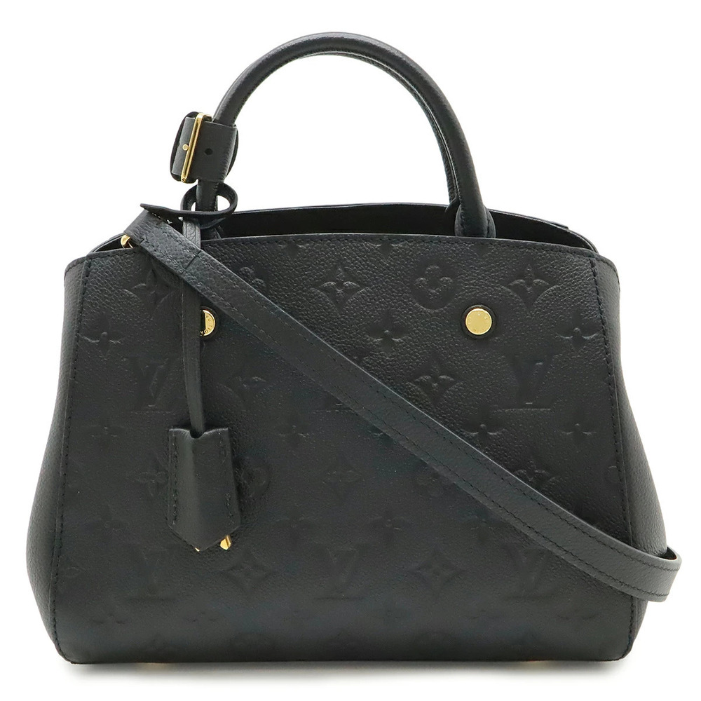 LOUIS VUITTON Monogram Empreinte Montaigne 2way Shoulder Bag Noir Black